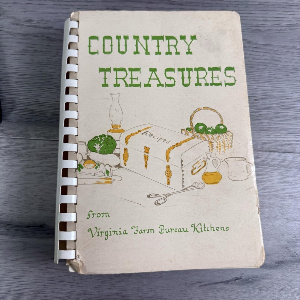 Country Treasures Virginia Farm Bureau Kitchens 1982 Spiral Cookbook Vintage